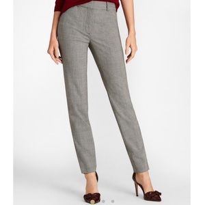 BROOKS BROTHERS | Estethia Mini Houndstooth Wool Tapered Ankle Pants